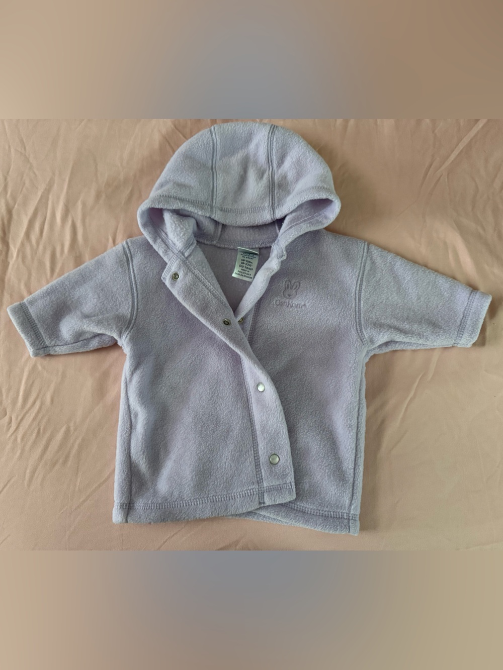 Vintage baby OshKosh B'gosh Lavender Hooded Fleece Pullover